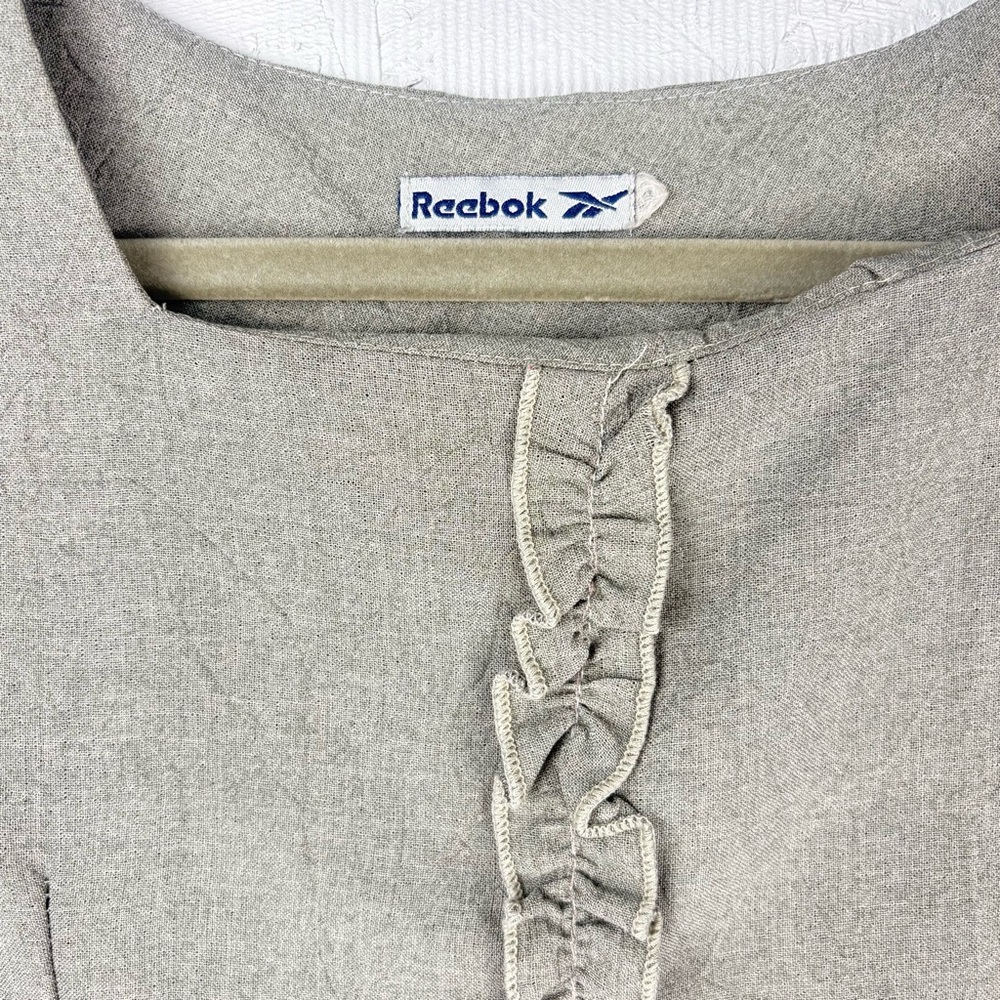 VTG Reebok Gray Sleeveless Top with Embroidery Sz Small 90s Back Half Zip - Picture 4 of 6